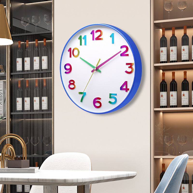 12 pulgadas 30cm mudo Reloj de pared creativo moda niños hogar sala de estar estéreo digital simple reloj al por mayor