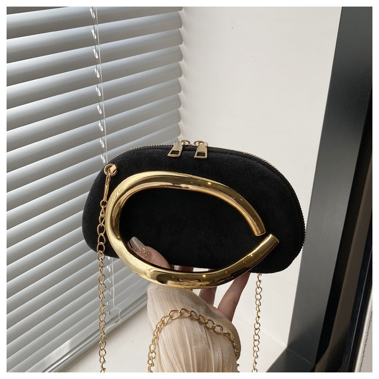 2025 nuevo bolso de moda de mujer caja redonda mano agarrada mini bolsa de metal retro cadena de hombro bolso de hombro