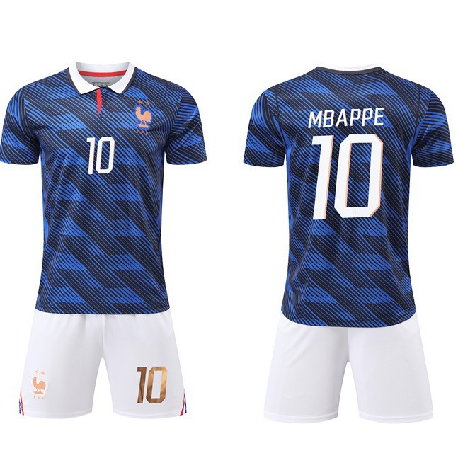 【Ready Stock】Children France National Team #10 Mbappe Jersey 2026 World Cup Home Soccer Kit