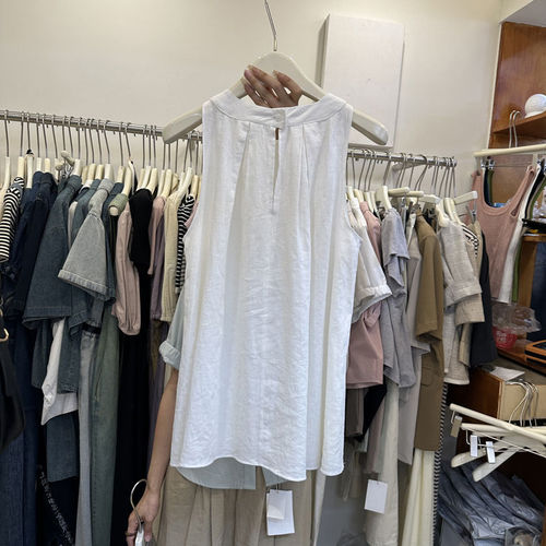 Shirt with 13 Rows, Summer 2025, Korean Style, Loose Round Neck, Pleated, Commute, Slimming, Versatile, Off-the-Shoulder Backless Top