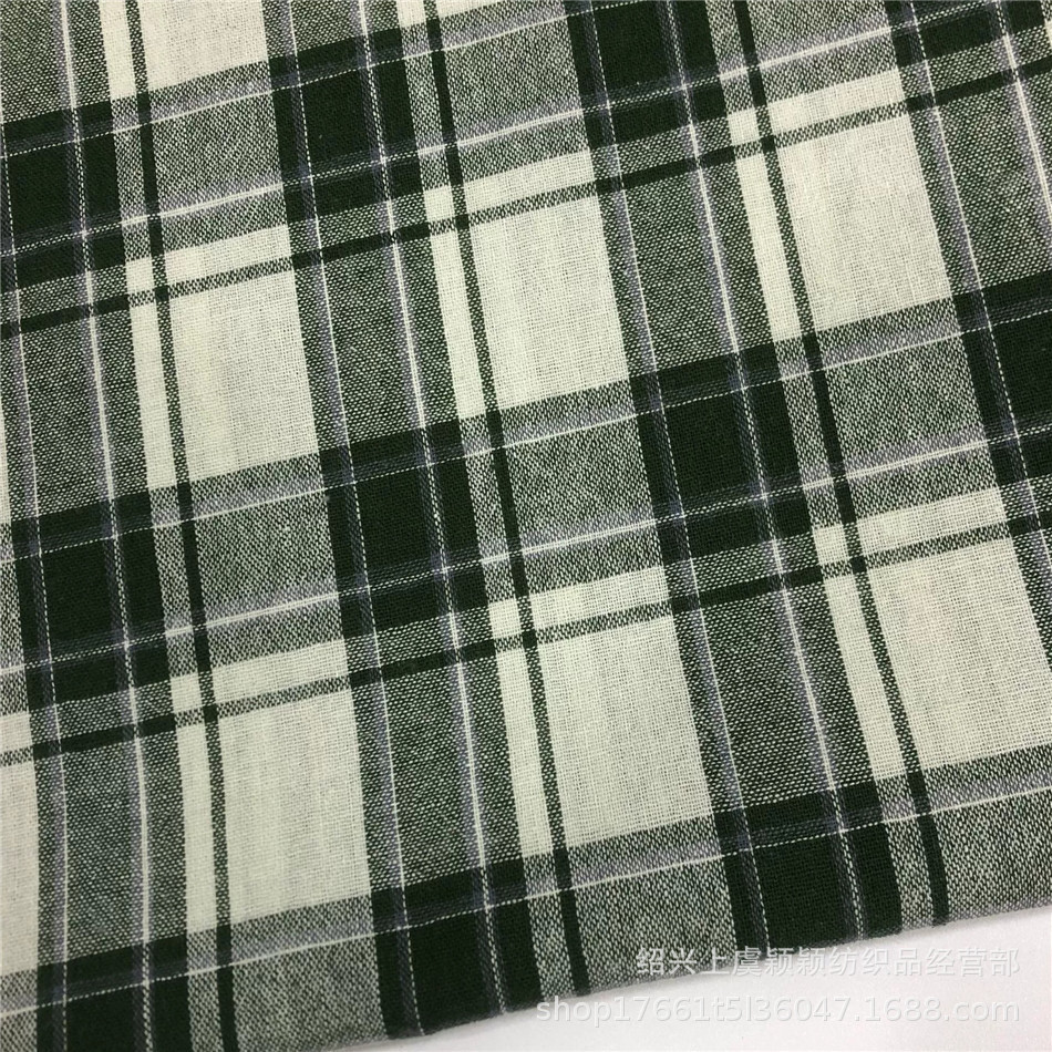 春夏款休闲衬衫格子布料 水洗格子棉布 童装连衣裙格子布鞋帽格子