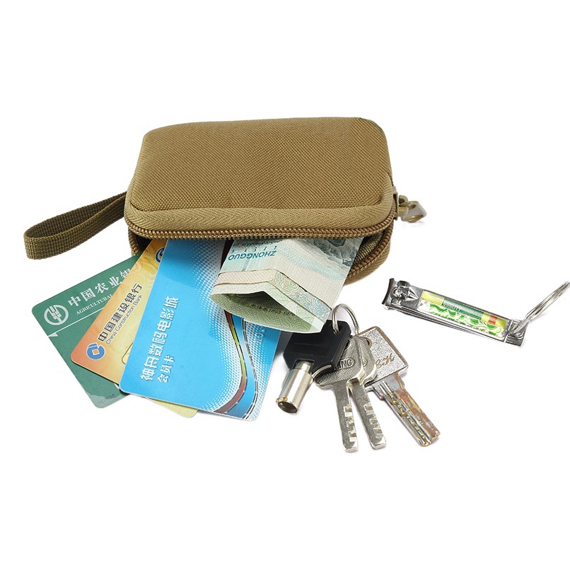 Casual multi-función tarjeta de autobús auricular pequeño colgante bolsa molle táctica al aire libre almacenamiento clave caso monedero