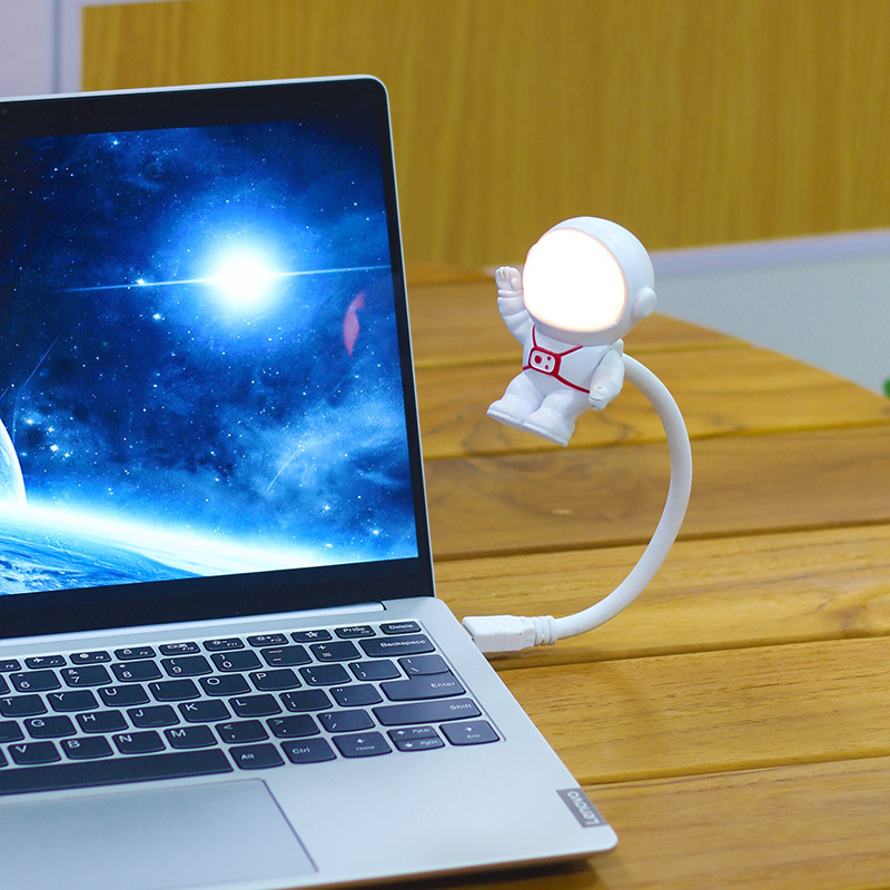 USB宇宙飛行士音制御灯子供知能音声小夜灯2色温度制御3段LED調光と睡眠灯|undefined