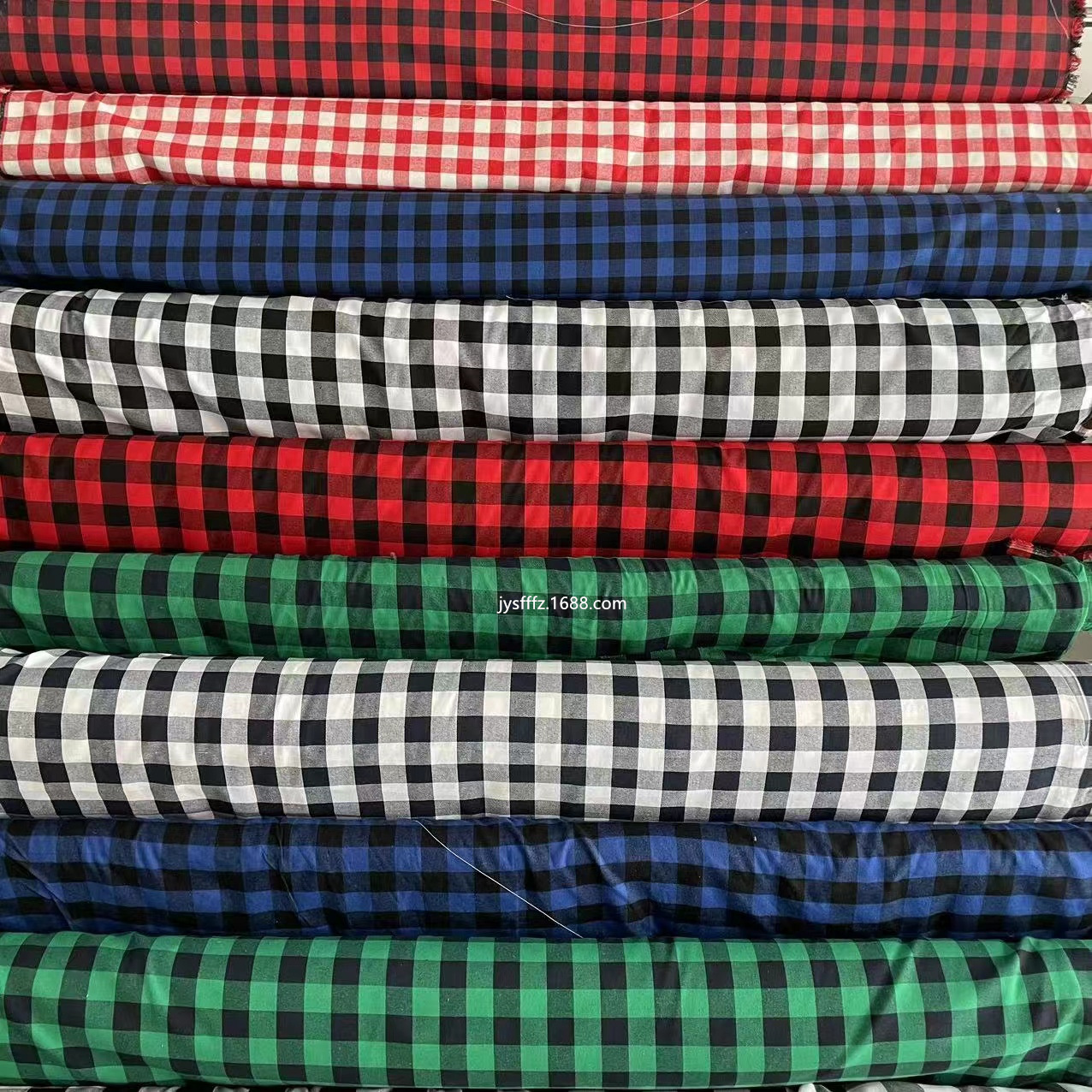涤棉格子布料服装面料黑白红白小方格衬衣桌布窗帘布手工diy面料-阿里巴巴