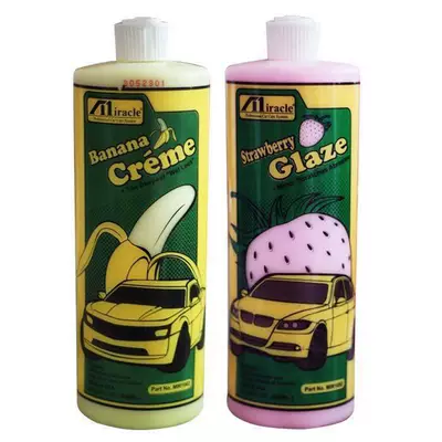 Miracle Banana Wax 1062, Strawberry Wax 1052, cilalama mumu, su zolağı.