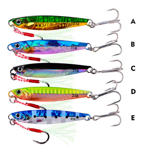 Long-range cast iron plate lead fish, luminous metal lure, 5-color bionic fake bait, three hooks, submersible lead fish bait