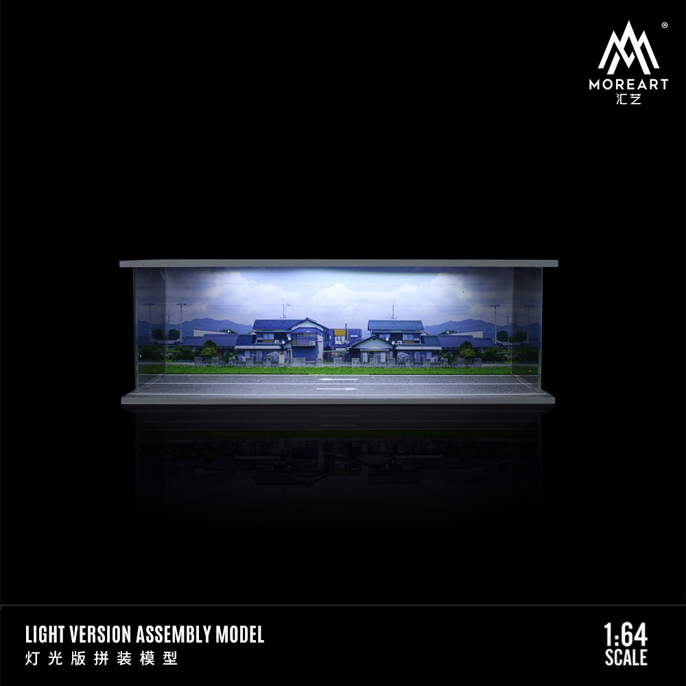 Escena 1:64 garaje de estacionamiento subterráneo modificado RV modelo de coche caja a prueba de polvo con montaje de luz LED