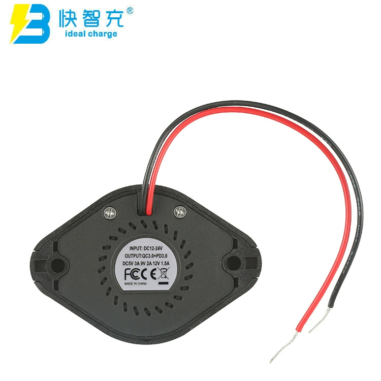Автомобильное зарядное устройство (Ideal Charge) UCC-320, USB-A QC3.0 + USB-C PD3.0, крепление на панель, черный