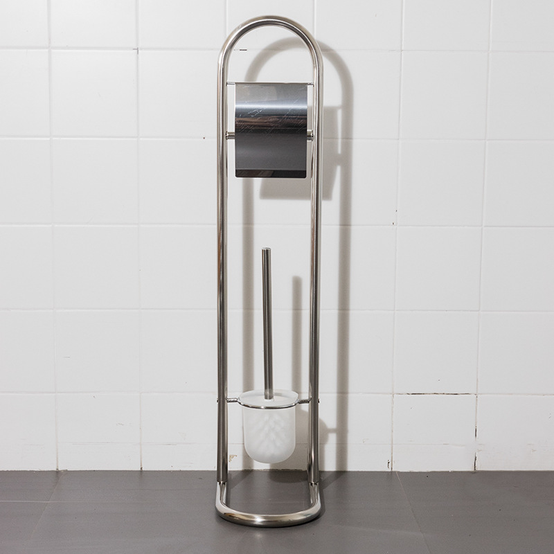 Home Acero inoxidable cepillo de inodoro sin perforación cepillo de inodoro limpio de inodoro de asiento de piso de toallitas de papel