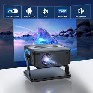 Cross-Border 1080P Hd Ha109 Projector 360-Degree Rotation with Bracket Android 11 Home Office Projector