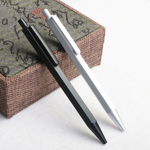 六角形金属按动圆珠笔创意质感黑色银色两色可选现货圆珠笔