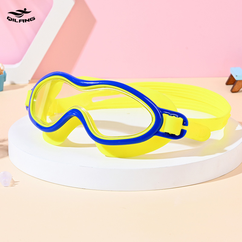 Gafas de Natación de Marco Grande para Niños Policarbonato Impermeable, Antivaho para Natación