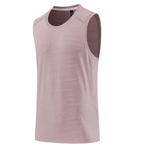 2024 Summer New Men's Running Top Reflective Dry Fit Loose Round Neck Fitness Top Training Shirt