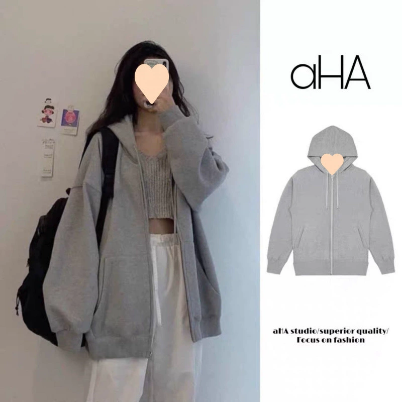 Женский толстовка Fire, весна-осень 2025, тонкая куртка с капюшоном, большой размер, корейский стиль, модный студенческий свободный топ, кардиган