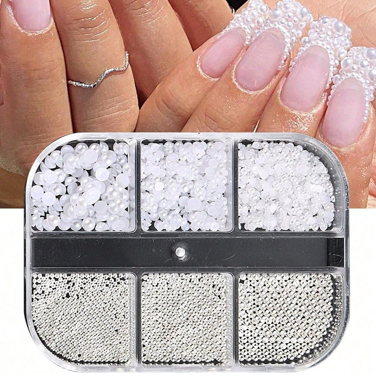 Cruz-frontera popular remache de uñas joyería no se desvanece mezclado 6-rejilla de metal largo hueco estrella Luna decoración de uñas