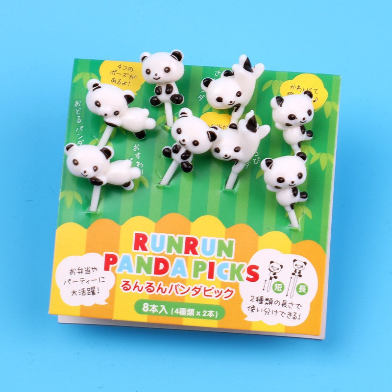 Cartoon japonés encantador tenedor de fruta transfronterizo venta caliente stick de fruta creativa decoración mini tenedor de fruta al por mayor