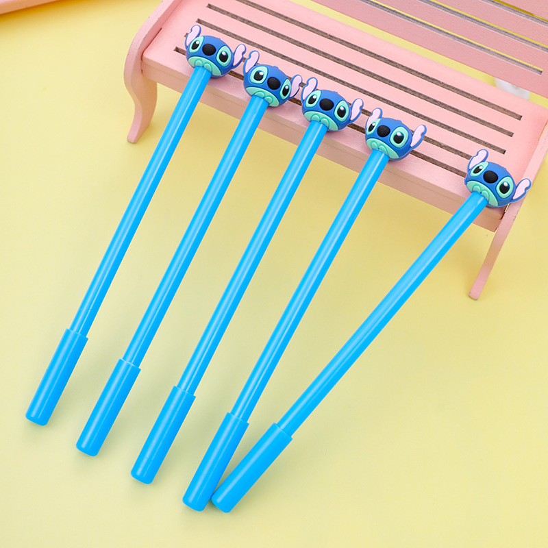 硅胶公仔史迪奇星际宝贝书写刷题中性笔学生签字笔水笔办公批发