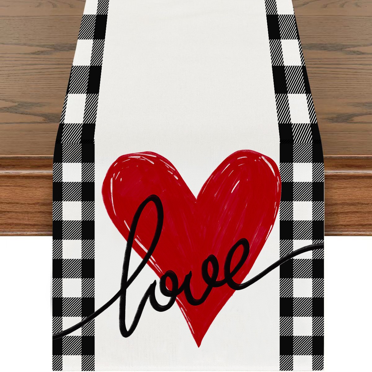 Artículos populares transfronterizos: Mantel para restaurante del Día de San Valentín, camino de mesa de lino con estampado de dibujos animados, mantel individual a prueba de polvo y resistente a las manchas, cubierta para mesa de café.