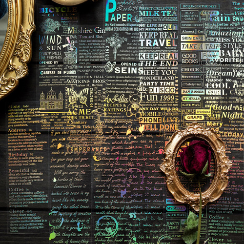 Sugar Poetry 3D Gold Foil Sticker Text Note Series DIY Journal Decoration Base Material Collage Sticker 4 Styles