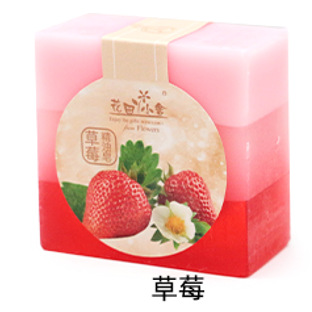 딸기 에센셜 오일 비누(컬러 라벨 포함)
