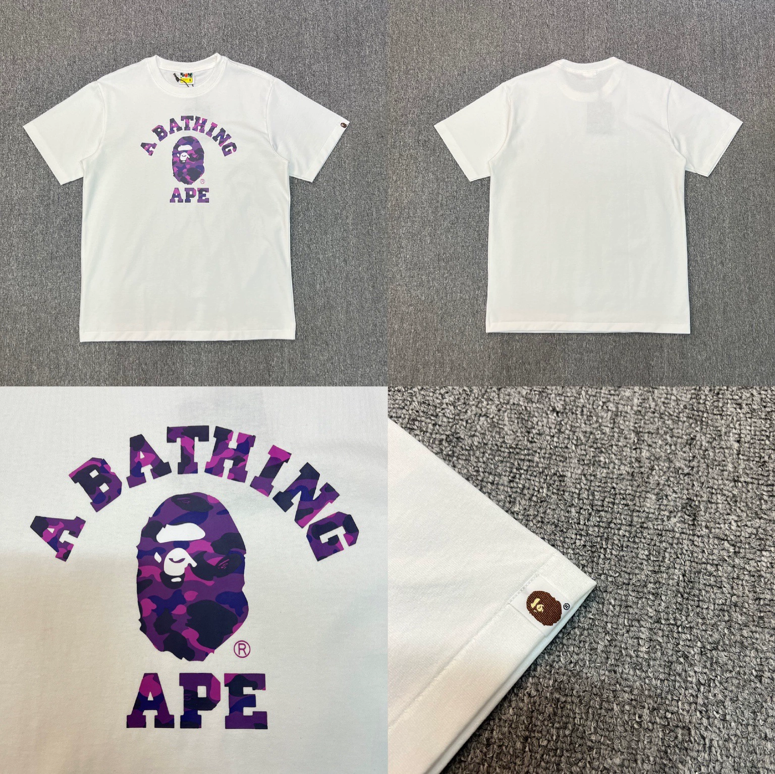 Стильный брендовый топ BAPE с половинными рукавами TEE для мужчин и женщин, камуфляж голова обезьяны, высокого уровня, свободный крой, короткий рукав