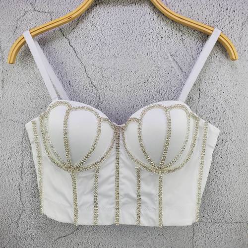 European and American hot selling A diamond barcode chain vest suspender elegant retro solid color slim outer wear tube top for women