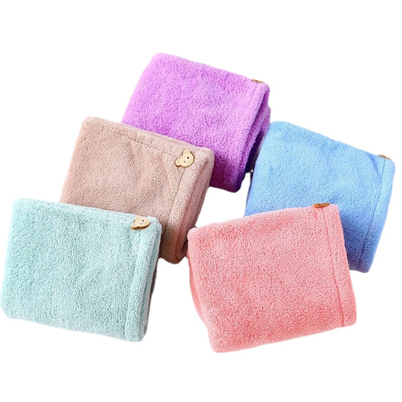 Gorro secado cabello las mujeres microfibra lana coral súper absorbente rápido gorra ducha engrosada toalla