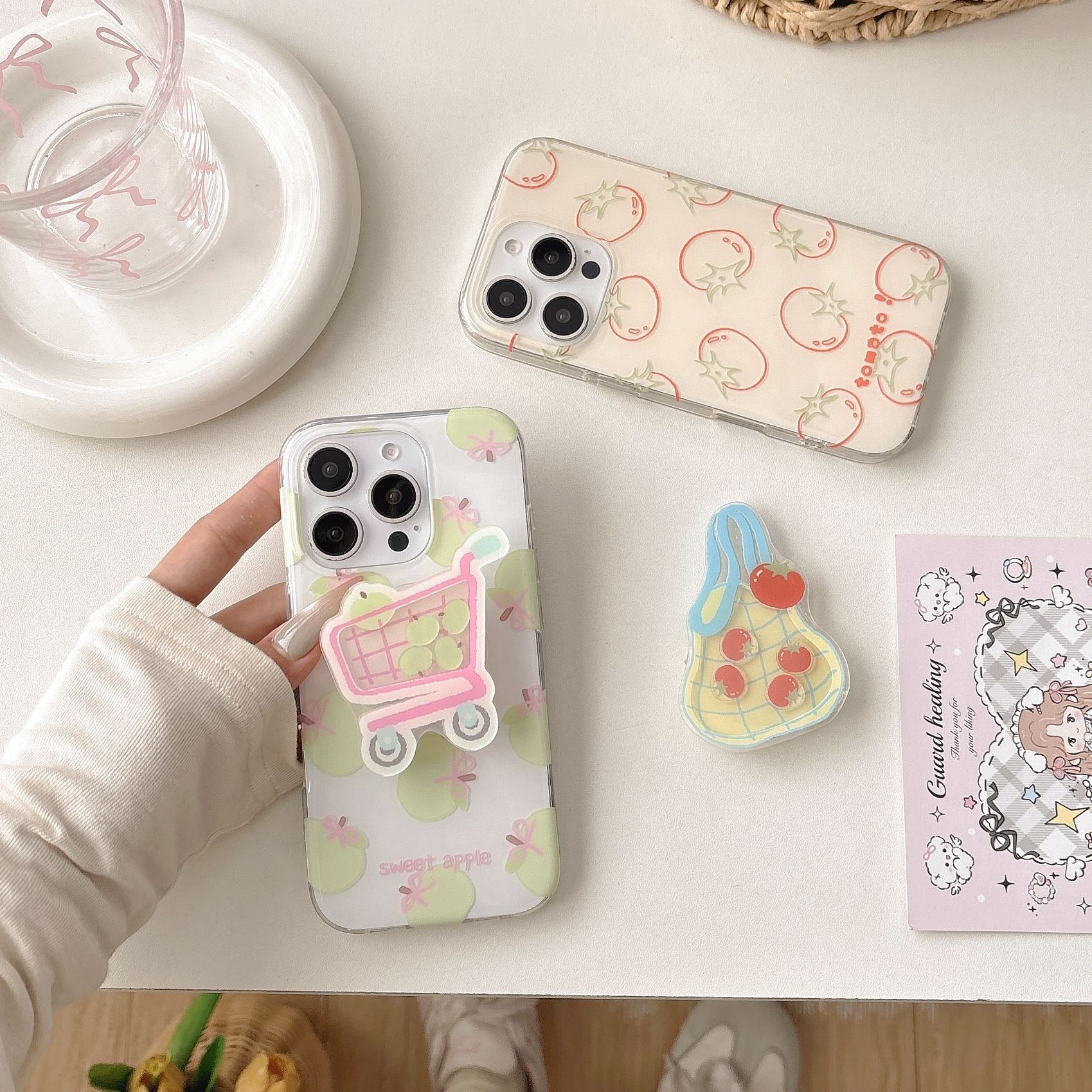 Verano dopamina manzana tomate para iPhone 15ProMax funda para teléfono móvil 16Pro pareja 14/13 mujer