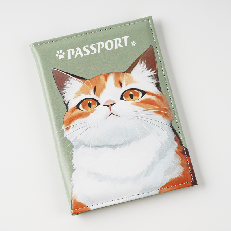 22g Weight Synthetic Leather Lining Material Open Closure Type / Strap Type passport holder Bags Type Travel Occasion Pu Leather Material Waterproof Function Dog, Cat Pattern All Seasons Season Unisex Gender Cute Style Square Shape Unisex Cute Dog Cat Pu Leather Waterproof Passport Holders 8