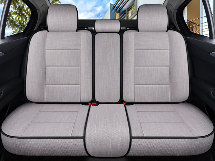 Factory Direct Sales Breathable Linen All-Season Wear-Resistant and Dirt-Resistant Full-Cover Linen Car Seat Cushion and Car Seat Cover