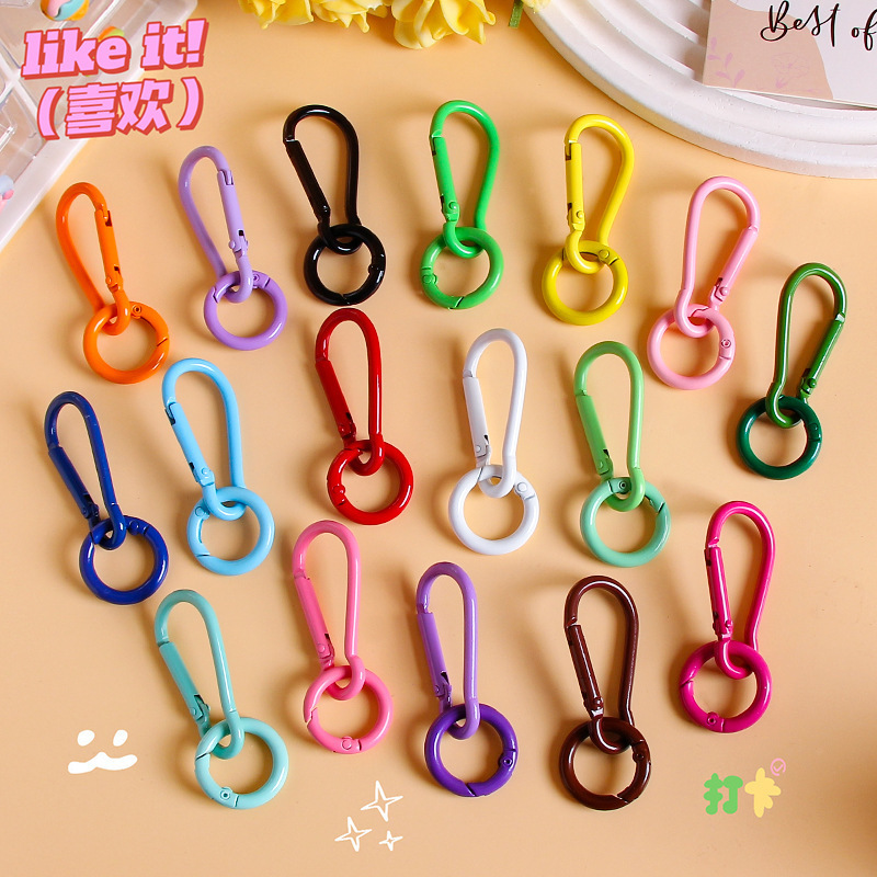 Color paint gourd buckle candy color spring ring key chain accessories pendant accessories diy jewelry bag pendant Color paint gourd buckle candy color spring ring key chain accessories pendant accessories diy jewelry bag pendant
