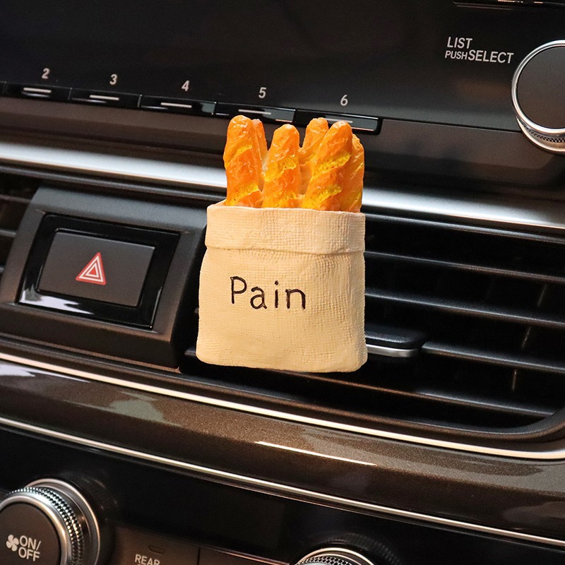 Clip de perfume de salida de aire de coche creativo 3d comida salida de aire tridimensional máquina de pan perfume decoración de coche