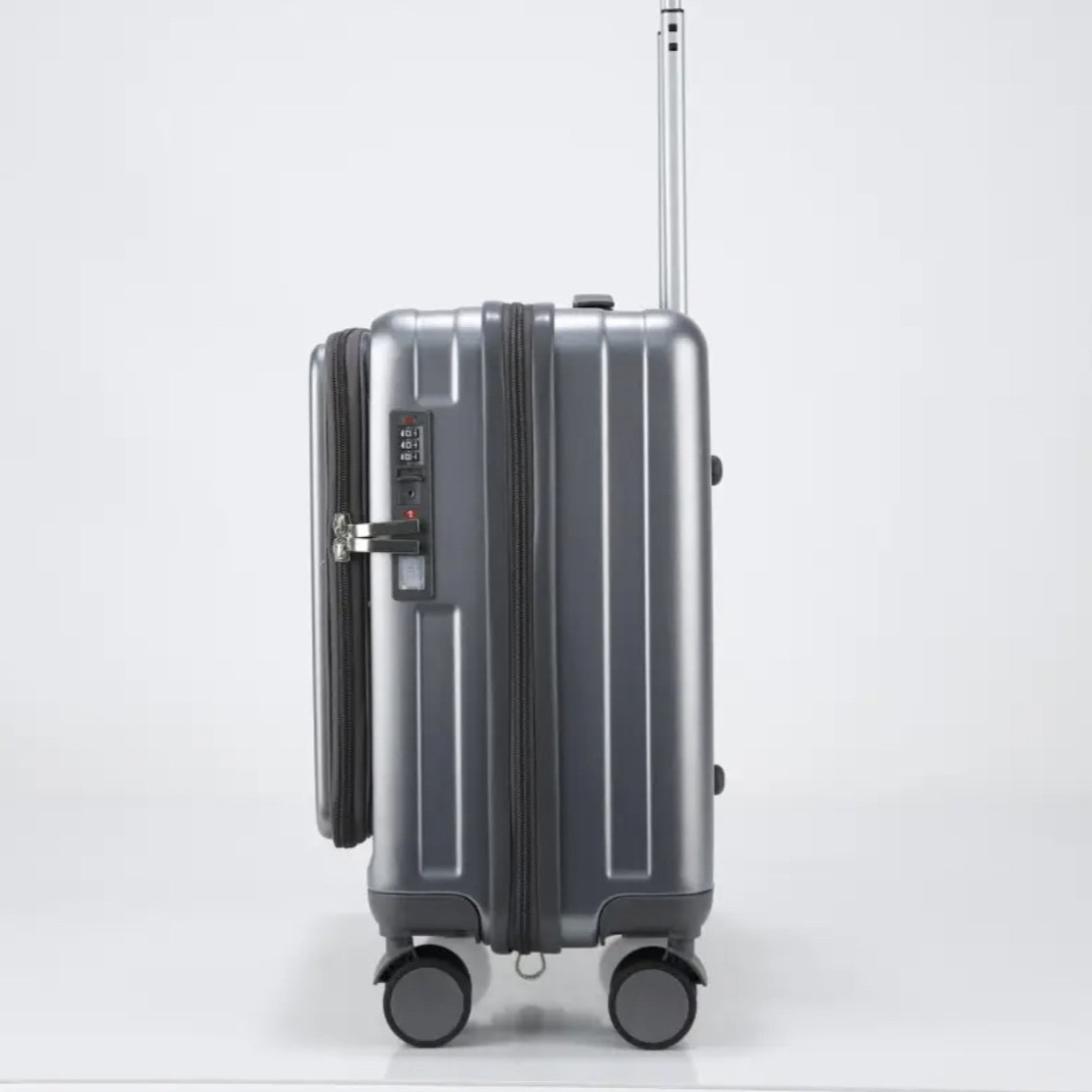 Maleta multifuncional de apertura delantera, maleta de embarque portátil con contraseña, maleta de viaje de gran capacidad y durabilidad.
