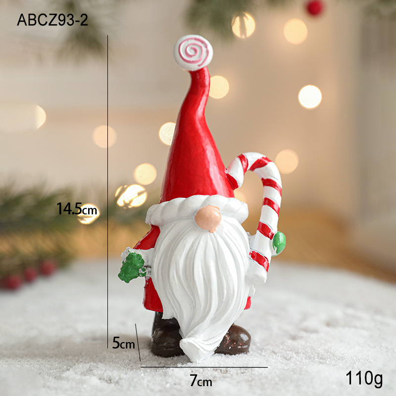 Nuevos productos de resina de Navidad decoración de escritorio casa enana muñeco de nieve árbol de Navidad pintado mini decoración