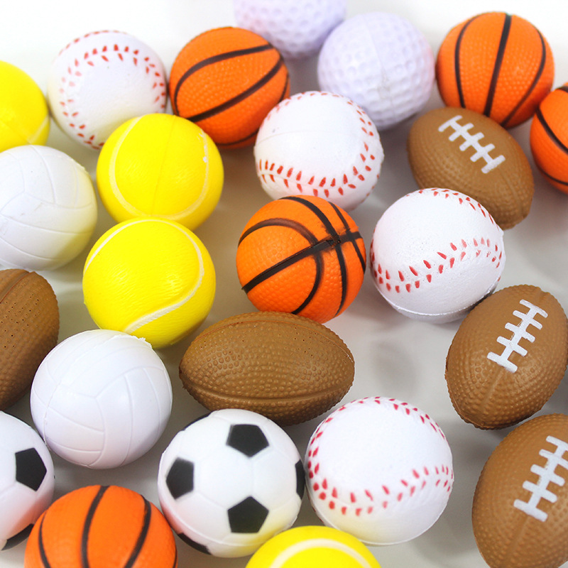 Solid Pu Football Basketball Rugby Sponge Kids Decompression Ball display picture 2