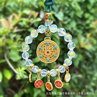 New Rotating Gourd Five-Way God: Car hanging - crystal-car-hanger-five-blessings-perfect
