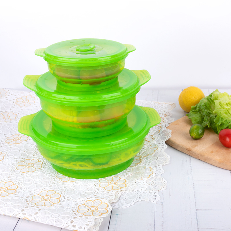 硅胶折叠饭盒便携午餐野餐便当冰箱保鲜料理盒学生食堂饭盒留样盒