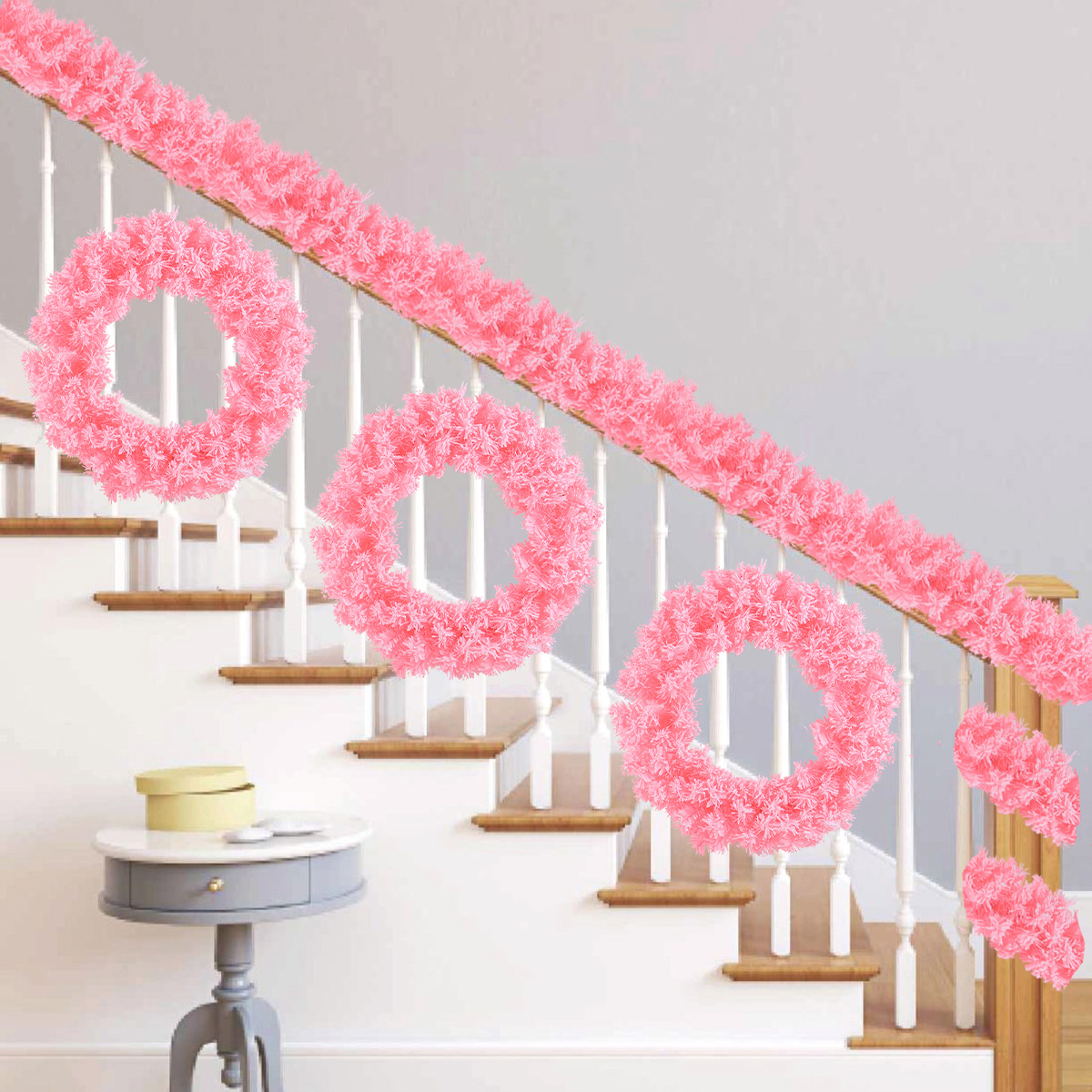 Navidad transfronteriza flor de cerezo rosa puerta colgante ventana decoración colgante simulación flor blanca decoración de Navidad