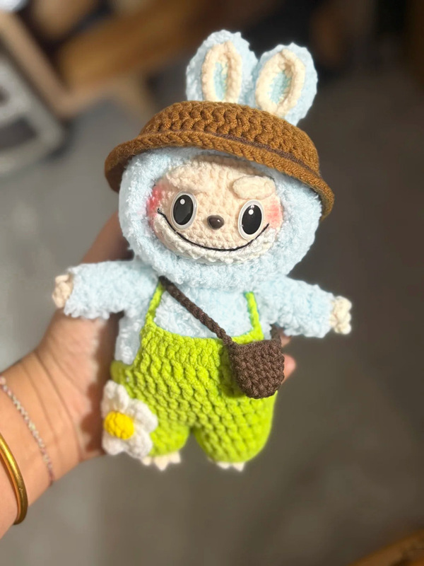 Labubu 人形ペンダントウール手編み diy 材料パッケージかぎ針編みギフトラブブ人形ベビー服|undefined