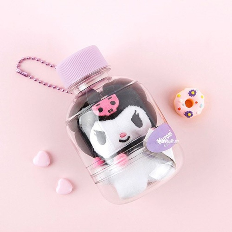 正版韩国三丽鸥可爱迷你瓶子kitty美乐蒂毛绒挂件钥匙扣包挂8cm|undefined