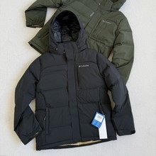 哥伦户外男士新防水防风防寒保暖休闲运动连帽白鸭绒800蓬羽绒服