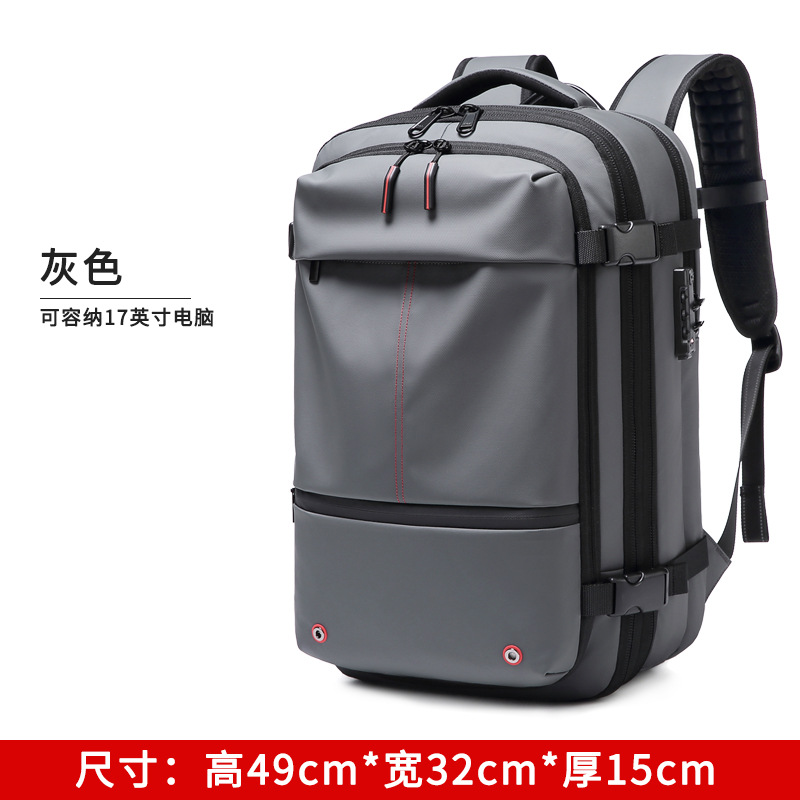 Mochila para hombre de alta calidad, bolso de computadora expandible, bolso de viaje impermeable multifuncional para viajes de negocios, mochila de compresión al vacío