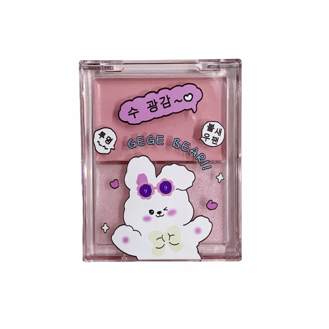 Goge Little Bear Water Light Blush Plate Hidratante y derretido de dos colores, natural, rejuvenecedor, maquillaje transfronterizo coreano femenino