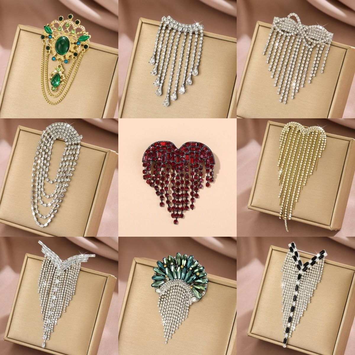 Nuevo amor borla broche escote anti-exposición PIN de gama alta ramillete joyería caliente al por mayor