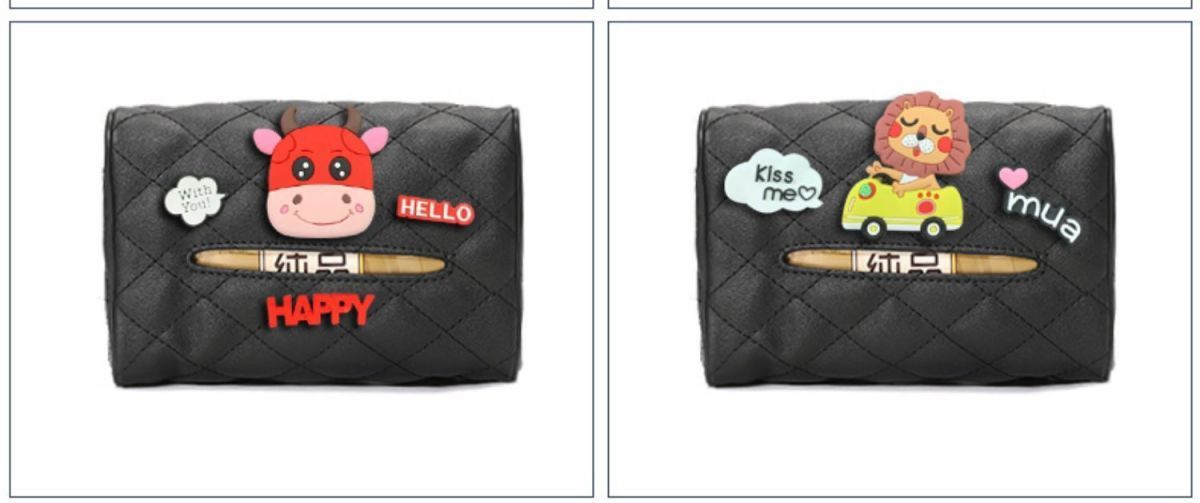 Internet Celebrity Car Tissue Box Leather Car Tissue Box Fixed Armrest Box Hanging Sun Visor Multifunctional Tissue Box