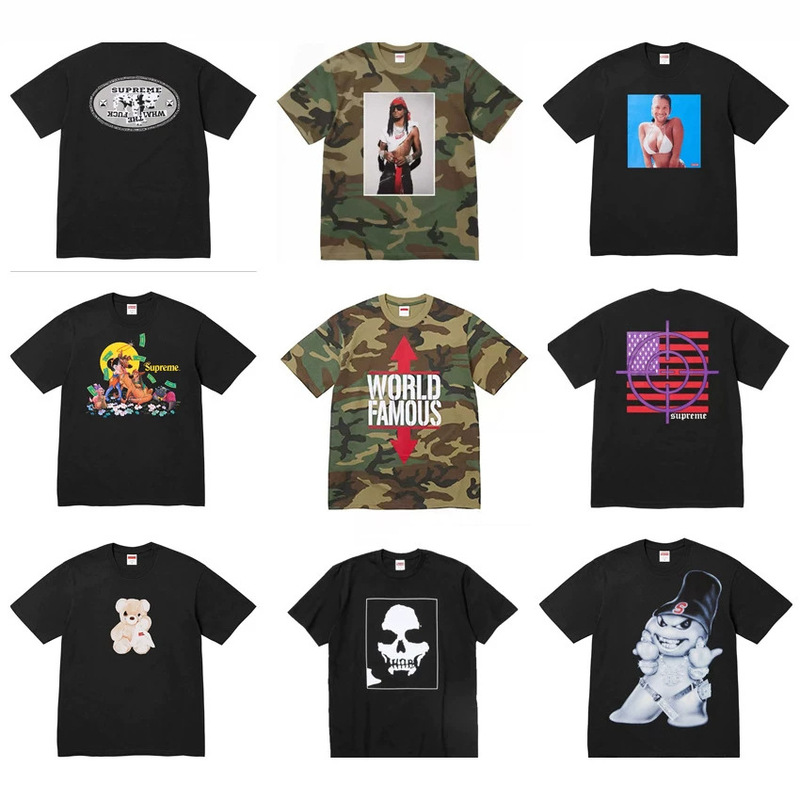 Cross-Border High-Quality Camouflage Short-Sleeved T-Shirt, American Street Fashion, Versatile Loose-Fitting Printed Couple's Summer Top Cross-Border High-Quality Camouflage Short-Sleeved T-Shirt, American Street Fashion, Versatile Loose-Fitting Printed Couple's Summer Top