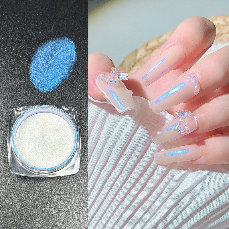 Transfronterizo exclusivo para hielo transparente Aurora polvo de hadas luz de la luna polvo espejo mágico color mágico polarizado brillo Shell polvo al por mayor