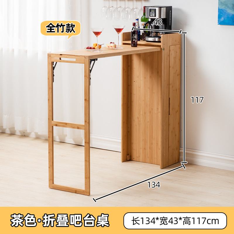 Madera maciza plegable bar Mesa hogar pequeño apartamento retráctil sala de estar alta bar Mesa ratán balcón mesa de comedor instalación-libre