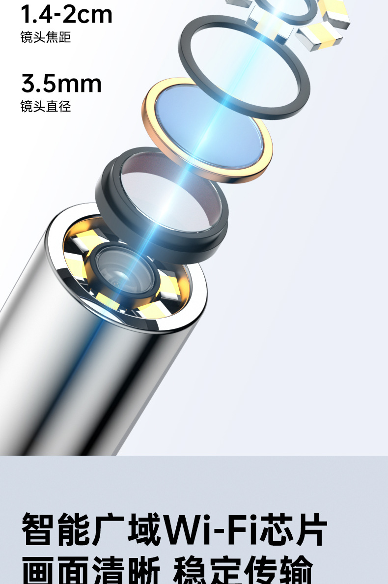 Çocuklar için toptan görsel kulak kepçesi, akıllı kablosuz yüksek çözünürlüklü kamera, görsel kulak kepçesi, kulak temizleme artefaktı