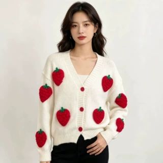 濮院针织衫定制厂欧美宽松毛衣来图打版针织开衫小批量跨境供货